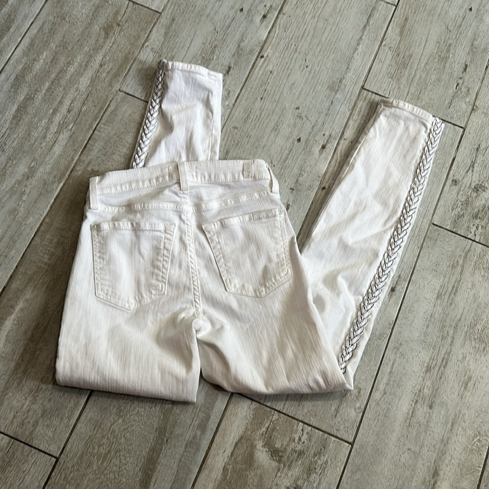[7FAMK]  White Skinny Ankle Jeans  - Size 24 - Picture 6 of 8